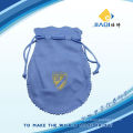 Blue microfiber jewelry pouch